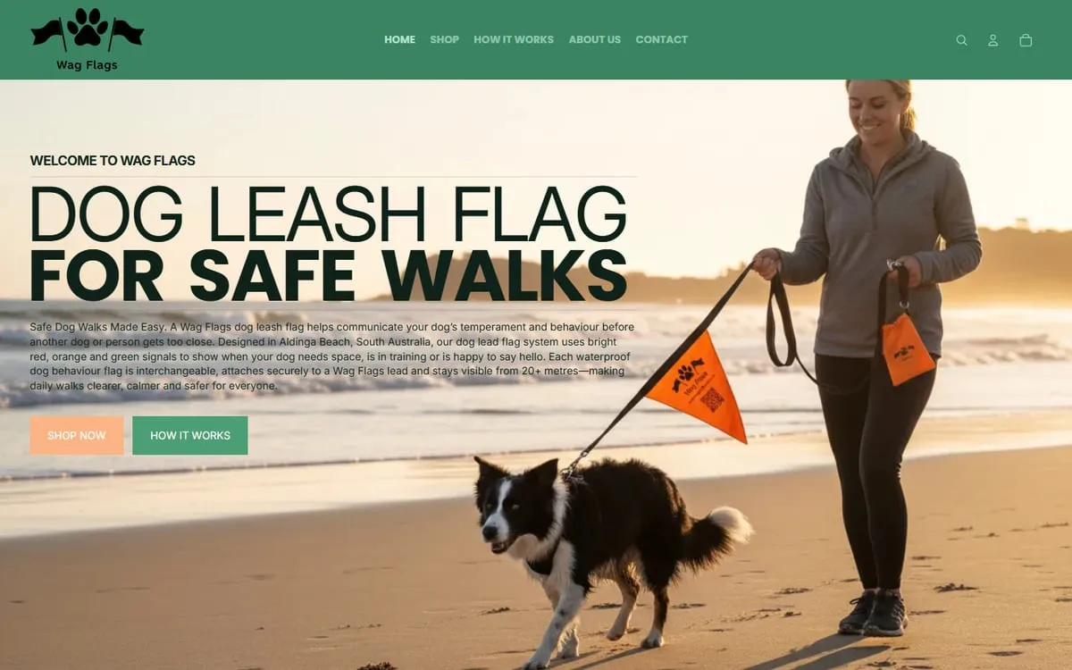 The Wag Flags website home page